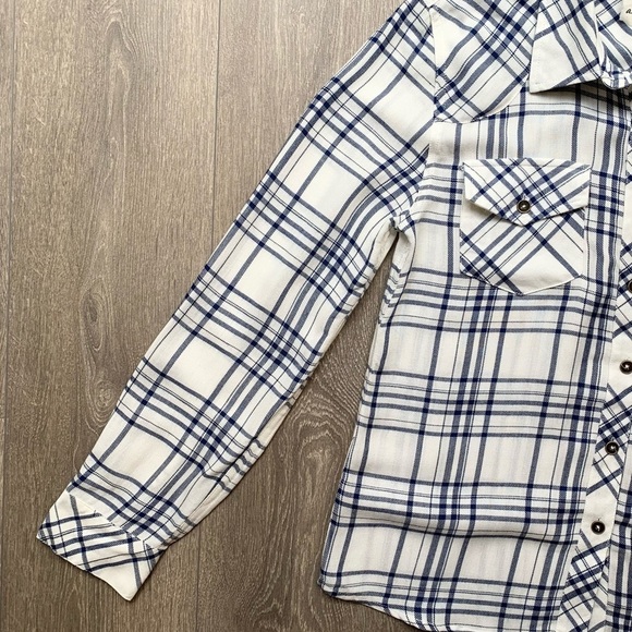 Anthropologie Ash and Ember Button Down Shirt Plaid Flannel Size XS - Picture 6 of 15